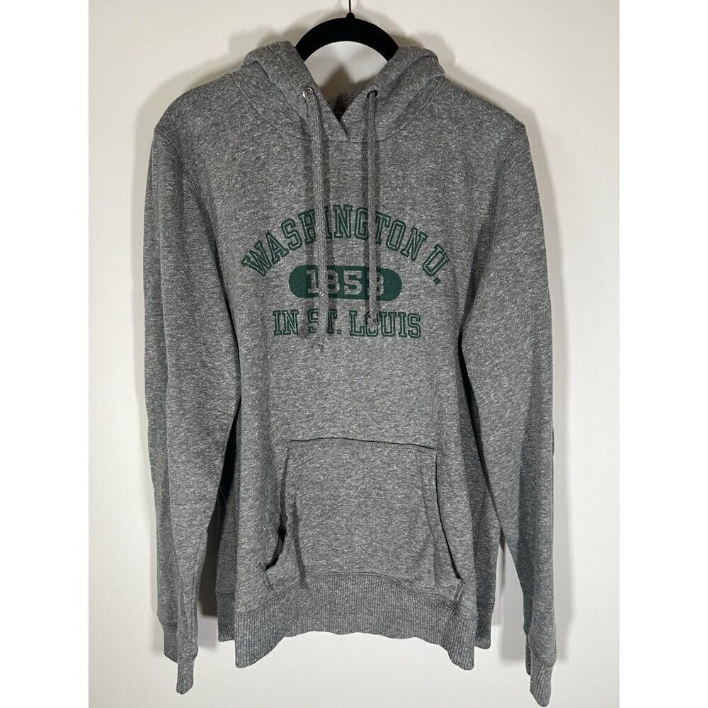 Vintage Y2K League Washington University gray hoodie green logo St. Louis L